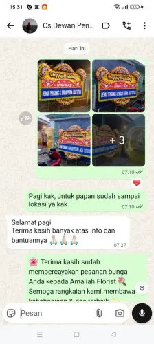 Testimonial Papan Bunga Pernikahan cimekar